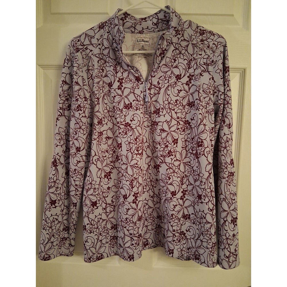 L.L.Bean Heavy Jerseyshirt Womens XL 1/4 Zipper